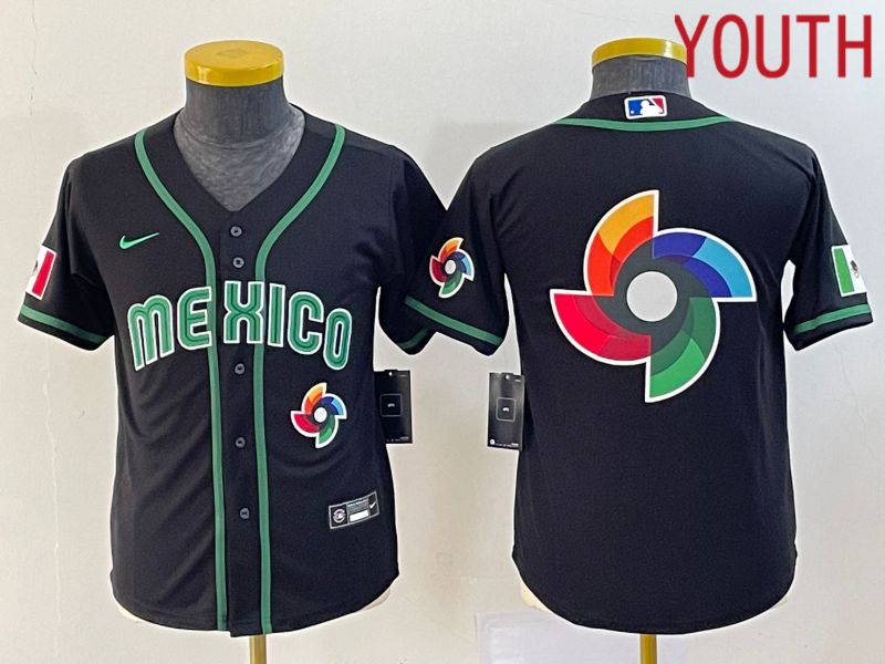 Youth 2023 World Cub Mexico Blank Black Nike MLB Jersey11